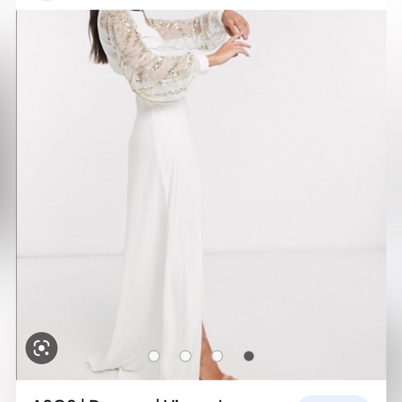 ASOS Virgo lounge long maxi dress with side slit white new with tags size UK12 - Picture 3 of 12